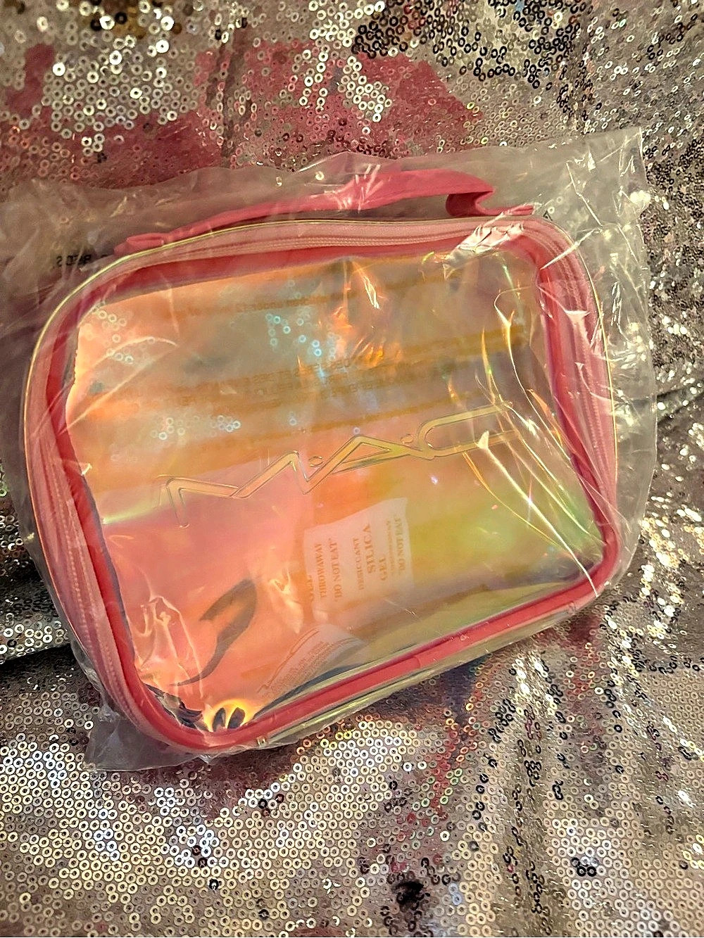 MAC Makeup Bag in Pink & Clear